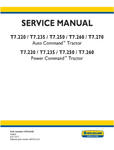 NEW HOLLAND AUTO COMMAND T7.220, T7.235, T7.250, T7.260, T7.270, T7.220, T7.235, T7.250 AND T7.260 TRACTOR SERVICE MANUAL - PDF