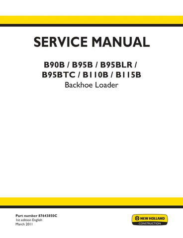 Unlock the full potential of your New Holland equipment with the comprehensive Service Manual (Part No. 87643850C) for models B90B, B95B, B95BLR, B95BTC, B110B, and B115B. This PDF file is an essential resource for both seasoned technicians and DIY enthusiasts, providing detailed insights into maintenance, troubleshooting, and repair procedures.