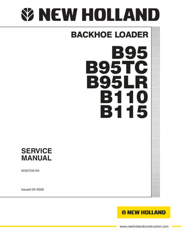 Discover the ultimate resource for your New Holland equipment with the B95, B95TC, B95LR, B110, and B115 Service Manual (60367230) in PDF format. This comprehensive guide is designed to provide you with detailed information on maintenance, troubleshooting, and repair procedures, ensuring your machinery operates at peak performance.
