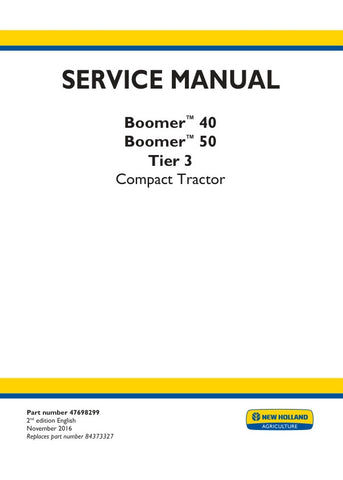 Unlock the full potential of your New Holland Boomer 40 and 50 Tier 3 Compact Tractors with the comprehensive manual (part number 47698299) available in PDF format. This essential guide provides detailed instructions, maintenance tips, and troubleshooting advice to ensure your tractor operates at peak performance. Whether you're a seasoned operator or a first-time user, this manual is designed to enhance your understanding and efficiency, making it an indispensable resource for any agricultural or landscapi