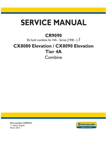 Unlock the full potential of your New Holland CR9090, CX8080, and CX8090 Elevation combines with the comprehensive Service Manual (Part Number: 47695751). This PDF file is an essential resource for operators and technicians, providing detailed insights into maintenance, troubleshooting, and repair procedures tailored specifically for Tier 4A models. With clear diagrams and step-by-step instructions, you can ensure optimal performance and longevity of your equipment, making it a must-have for anyone serious 