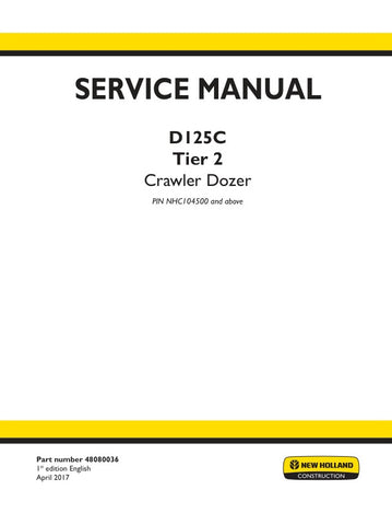 Unlock the full potential of your New Holland D125C Crawler Dozer with the comprehensive Service Manual (48080036) in PDF format. This essential guide is designed to provide you with detailed insights into maintenance, troubleshooting, and repair procedures, ensuring your equipment operates at peak performance.