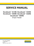 Discover the essential New Holland DuraSwath Draper Header Service Manual, designed specifically for models 421HB, 425HB, 430HB, 436HB, and 440HB. This comprehensive PDF file is your go-to resource for maintaining and troubleshooting your equipment, ensuring optimal performance and longevity.