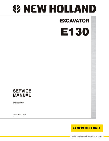 Discover the ultimate resource for your New Holland E130 Excavator with the comprehensive Service Manual (Part Number: 87360591) available in PDF format. This manual is designed to provide you with detailed insights and step-by-step instructions, ensuring that you can maintain and repair your excavator with confidence.