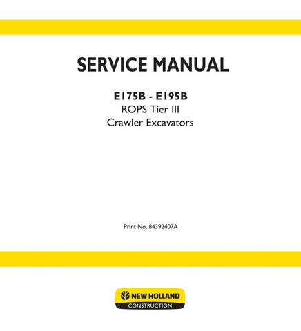 Unlock the full potential of your New Holland E175B and E195B machinery with the comprehensive ROPS Tier III Service Manual (Part Number: 84392407A). This PDF file is an essential resource for operators and technicians, providing detailed insights into maintenance, troubleshooting, and repair procedures tailored specifically for these models.