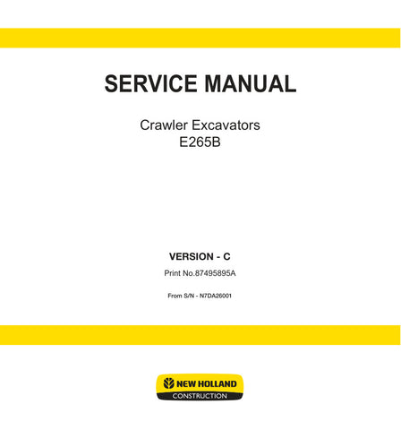 Unlock the full potential of your New Holland E265B with the comprehensive C Service Manual (N7DA26001) in PDF format. This essential guide provides detailed instructions, diagrams, and troubleshooting tips to ensure your equipment operates at peak performance. Whether you're a seasoned technician or a DIY enthusiast, this manual is designed to simplify maintenance and repairs, saving you time and money. Download your copy today and keep your machinery running smoothly!