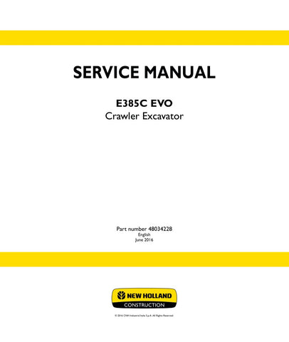 Discover the essential resource for maintaining your New Holland E385C EVO LC Version (Tier 3) with our comprehensive service manual, part number 48034228. This PDF file is designed to provide you with detailed information on servicing, troubleshooting, and repairing your equipment, ensuring optimal performance and longevity.