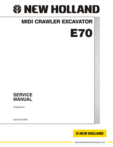 Discover the ultimate resource for maintaining your New Holland E70 Midi Crawler Excavator with the comprehensive Service Manual (Part Number: 87360603). This PDF file is designed to provide you with detailed insights and step-by-step instructions, ensuring that you can perform repairs and maintenance with confidence.