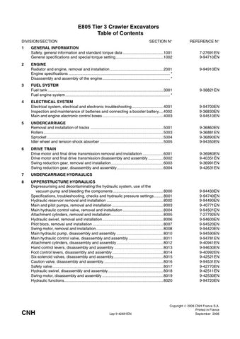 Unlock the full potential of your New Holland E805 Tier 3 Excavator with the comprehensive Service Manual (9-94880EN) in PDF format. This essential guide provides detailed instructions, schematics, and troubleshooting tips to ensure optimal performance and maintenance of your equipment. With easy navigation and clear illustrations, you can quickly find the information you need to keep your excavator running smoothly and efficiently. Invest in this invaluable resource today and enhance the longevity and