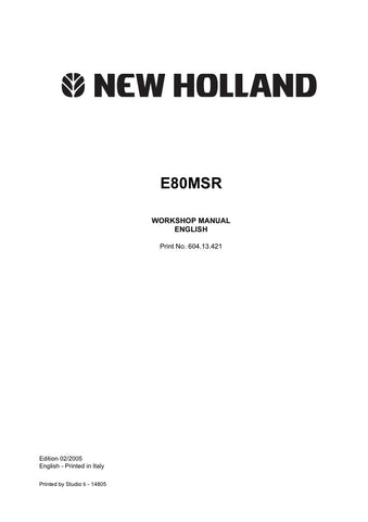 Discover the ultimate resource for your New Holland E80MSR Excavator with the comprehensive Workshop Manual (604.13.421) available in PDF format. This manual is meticulously designed to provide you with detailed insights into the operation, maintenance, and repair of your excavator, ensuring optimal performance and longevity.