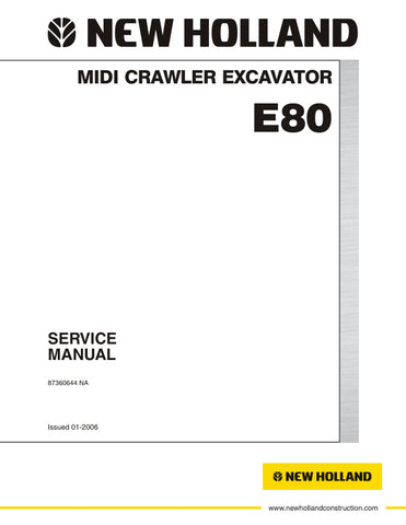 Discover the ultimate resource for maintaining your New Holland E80 Excavator with the comprehensive Service Manual (Part Number: 87360644). This PDF file is designed to provide you with detailed insights and step-by-step instructions, ensuring that you can perform repairs and maintenance with confidence.