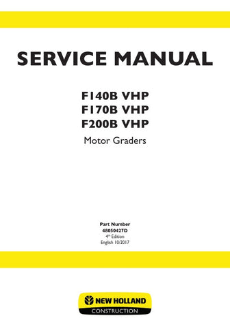 Unlock the full potential of your New Holland F140B, F170B, and F200B VHP motor graders with the comprehensive service manual (part number 448050427D). This PDF file is an essential resource for operators and technicians alike, providing detailed insights into maintenance, troubleshooting, and repair procedures tailored specifically for these powerful machines.