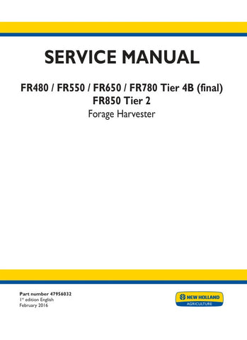 Unlock the full potential of your New Holland forage harvester with the comprehensive Service Manual for models FR480, FR550, FR650, FR780 Tier 4B (Final), and FR850 Tier 2. This PDF file, part number 47956032, is an essential resource for maintenance and repair, providing detailed diagrams, troubleshooting tips, and step-by-step instructions to keep your equipment running smoothly. Ensure optimal performance and longevity of your harvester with this invaluable guide, designed for both seasoned professional