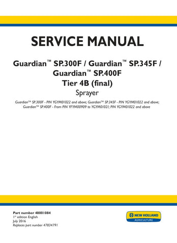 Discover the essential New Holland Guardian SP.300F, SP.345F, SP.400F Tier 4B (Final) Sprayer Service Manual, designed to keep your equipment running smoothly and efficiently. This comprehensive PDF file provides detailed insights into maintenance, troubleshooting, and repair procedures, ensuring you have the knowledge needed to maximize the performance of your sprayer.