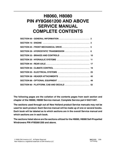 Unlock the full potential of your New Holland H8060, H8080, and Y8G661200 series equipment with the comprehensive Service Manual (84211407) in PDF format. This essential guide is designed to provide you with detailed insights and step-by-step instructions for maintenance and repairs, ensuring your machinery operates at peak performance.
