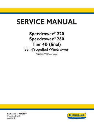 Unlock the full potential of your New Holland Speedrower 220 and 260 with the comprehensive Tier 4B (Final) Service Manual (48126544) in PDF format. This essential guide provides detailed maintenance procedures, troubleshooting tips, and technical specifications to ensure your equipment operates at peak performance. With easy navigation and clear illustrations, this manual is designed for both seasoned professionals and new operators, making it an invaluable resource for efficient and effective machine care