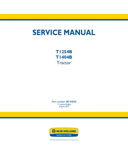 Unlock the full potential of your New Holland T1254B and T1404B tractors with the comprehensive service manual (part number 48144036) available in a convenient PDF format. This essential guide is designed to provide you with detailed instructions, diagrams, and troubleshooting tips to keep your machinery running smoothly.