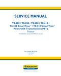 Unlock the full potential of your New Holland T8 series tractors with the comprehensive SmartTrax (PST) Service Manual (48123726) in PDF format. This essential guide covers models T8.320, T8.350, T8.380, and T8.410, providing detailed instructions and troubleshooting tips to keep your equipment running smoothly. With easy navigation and clear diagrams, this manual is designed for both seasoned professionals and DIY enthusiasts, ensuring you have the knowledge to perform maintenance and repairs efficiently. 