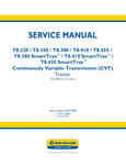 Unlock the full potential of your New Holland T8 series tractors with the comprehensive Service Manual (47917992) in PDF format. This essential guide covers models T8.320, T8.350, T8.380, T8.410, and T8.435, including the SmartTrax variants. With detailed instructions, troubleshooting tips, and maintenance procedures, this manual ensures your equipment operates at peak performance, reducing downtime and enhancing productivity. Invest in your machinery's longevity and efficiency—download your service manual 