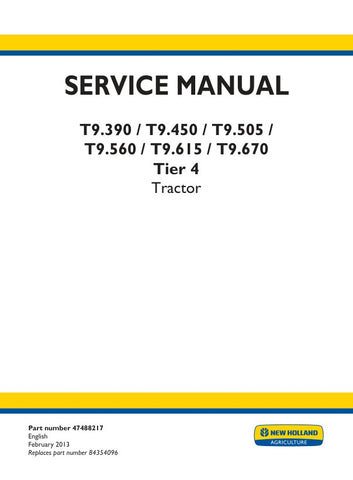 Unlock the full potential of your New Holland T9 series tractors with the comprehensive Service Manual (Part Number: 47488217). This PDF file is designed specifically for models T9.390, T9.450, T9.505, T9.560, T9.615, and T9.670, ensuring you have the most relevant and up-to-date information at your fingertips.