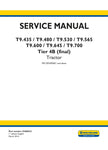 Unlock the full potential of your New Holland T9 series tractors with the comprehensive T9.435, T9.480, T9.530, T9.565, T9.600, T9.645, and T9.700 Tier 4B (Final) Service Manual. This essential PDF file, part number 47680532, is designed to provide you with detailed insights and step-by-step instructions for maintenance and repairs, ensuring your equipment operates at peak performance.