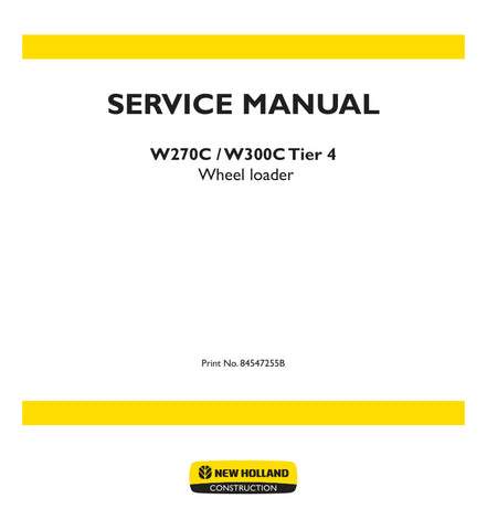 Discover the essential resource for maintaining your New Holland W270C and W300C (Tier 4) equipment with the comprehensive Service Manual (84547255B) in PDF format. This manual is designed to provide you with detailed instructions and specifications, ensuring that you can perform repairs and maintenance with confidence.