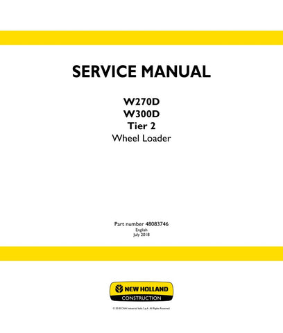 Discover the ultimate resource for maintaining your New Holland W270D and W300D Wheel Loaders with the comprehensive Service Manual (48083746). This PDF file is designed to provide you with detailed insights and step-by-step instructions, ensuring that you can perform repairs and maintenance with confidence.