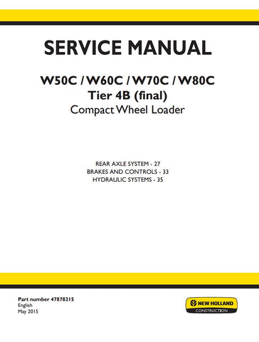 Unlock the full potential of your New Holland W50C, W60C, W70C, and W80C Tier 4B (Final) machinery with the comprehensive 4-in-1 Service Manual (Part No. 47878215). This PDF file is an essential resource for operators and technicians alike, providing detailed maintenance procedures, troubleshooting tips, and specifications to ensure optimal performance and longevity of your equipment. With easy navigation and clear illustrations, this manual empowers you to tackle repairs confidently and efficiently, saving