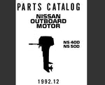 Discover the ultimate resource for maintaining your Nissan 1992 NS40D and NS50D outboard motors with our comprehensive Parts Catalog Manual. This PDF file is meticulously organized to provide you with detailed diagrams and part numbers, ensuring you can easily identify and order the components you need for optimal performance.