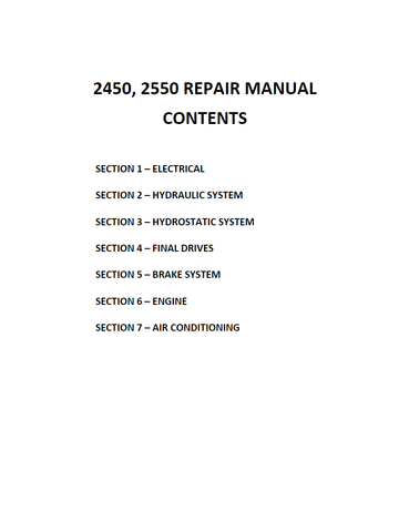 New Holland 2450, 2550 Self-Propelled Windrowers Service Repair Manual 86575157 - PDF File Download