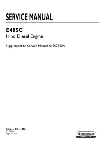 New Holland Crawler Excavators Hino Diesel Engine E485C Service Repair Manual 84561180A_A4