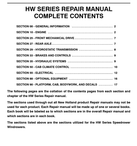 New Holland HW300, HW320, HW340 Service Manual 86637556