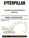 OPERATION & MAINTENANCE MANUAL - CATERPILLAR 349D L EXCAVATOR FLA - PDF FILE DOWNLOAD