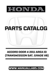 HONDA ACCORD DOOR 4 2011 AREA ID (TRANSMISSION 5AT, GRADE V6) PARTS CATALOG MANUAL - PDF DOWNLOAD