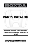 HONDA ACCORD DOOR 4 2009 AREA KS (TRANSMISSION 5AT, GRADE 2.4 VTIL) PARTS CATALOG MANUAL - PDF DOWNLOAD
