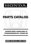 HONDA ACCORD DOOR 4 2009 AREA TH (TRANSMISSION 5AT, GRADE V6) PARTS CATALOG MANUAL - PDF DOWNLOAD