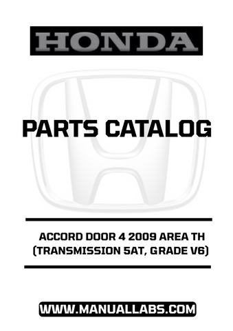 HONDA ACCORD DOOR 4 2009 AREA TH (TRANSMISSION 5AT, GRADE V6) PARTS CATALOG MANUAL - PDF DOWNLOAD