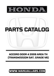 HONDA ACCORD DOOR 4 2009 AREA TH (TRANSMISSION 5AT, GRADE V6) PARTS CATALOG MANUAL - PDF DOWNLOAD
