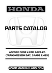 HONDA ACCORD DOOR 4 2011 AREA KD (TRANSMISSION 5AT, GRADE 2.4EX) PARTS CATALOG MANUAL - PDF DOWNLOAD