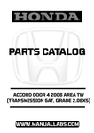 HONDA ACCORD DOOR 4 2006 AREA TW (TRANSMISSION 5AT, GRADE 2.0EXS) PARTS CATALOG MANUAL - PDF DOWNLOAD