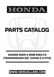 HONDA ACCORD DOOR 4 2008 AREA FO (TRANSMISSION 5AT, GRADE 2.4 VTIS) PARTS CATALOG MANUAL - PDF DOWNLOAD