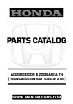 HONDA ACCORD DOOR 4 2006 AREA TH (TRANSMISSION 5AT, GRADE 2.0E) PARTS CATALOG MANUAL - PDF DOWNLOAD