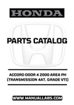 HONDA ACCORD DOOR 4 2000 AREA PH (TRANSMISSION 4AT, GRADE VTI) PARTS CATALOG MANUAL - PDF DOWNLOAD