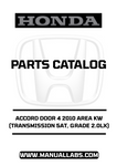 HONDA ACCORD DOOR 4 2010 AREA KW (TRANSMISSION 5AT, GRADE 2.0LX) PARTS CATALOG MANUAL - PDF DOWNLOAD