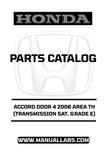 HONDA ACCORD DOOR 4 2006 AREA TH (TRANSMISSION 5AT, GRADE E) PARTS CATALOG MANUAL - PDF DOWNLOAD