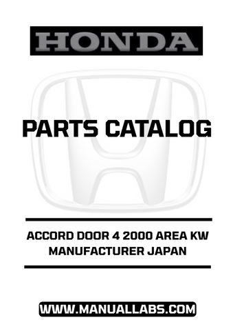HONDA ACCORD DOOR 4 2000 AREA KW MANUFACTURER JAPAN PARTS CATALOG MANUAL - PDF DOWNLOAD