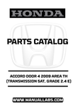 HONDA ACCORD DOOR 4 2009 AREA TH (TRANSMISSION 5AT, GRADE 2.4 E) PARTS CATALOG MANUAL - PDF DOWNLOAD