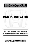 HONDA ACCORD DOOR 4 2010 AREA TH (TRANSMISSION 5AT, GRADE V6) PARTS CATALOG MANUAL - PDF DOWNLOAD