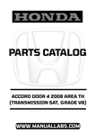 HONDA ACCORD DOOR 4 2008 AREA TH (TRANSMISSION 5AT, GRADE V6) PARTS CATALOG MANUAL - PDF DOWNLOAD