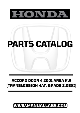 HONDA ACCORD DOOR 4 2001 AREA KW (TRANSMISSION 4AT, GRADE 2.0EXI) PARTS CATALOG MANUAL - PDF DOWNLOAD